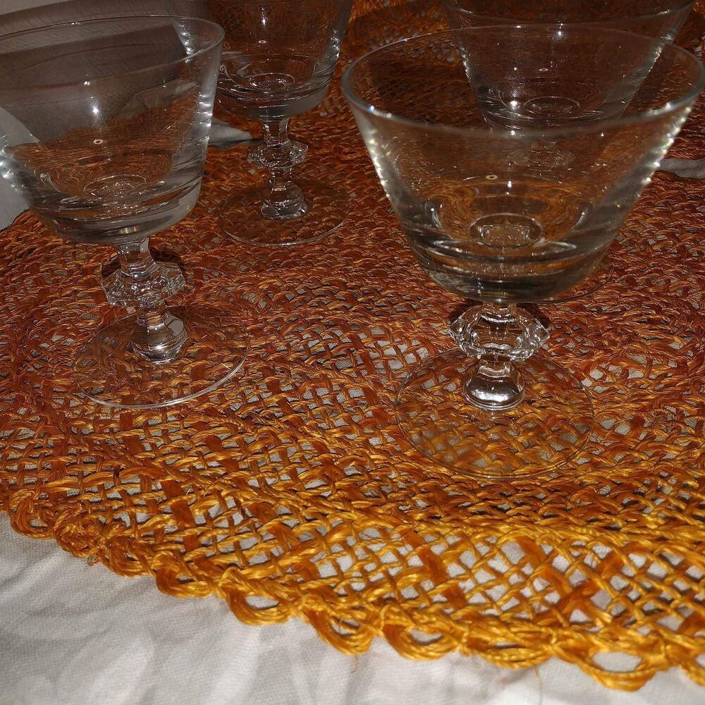 4 Fostoria Crystal Stemware Pieces.  Champagne Or Wine Glasses